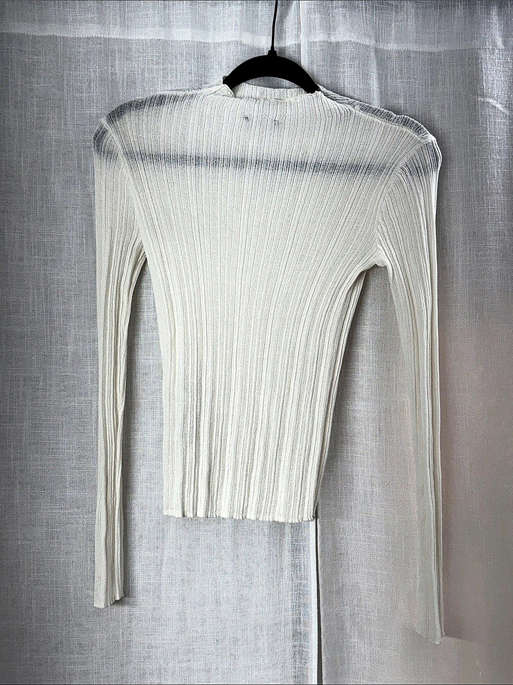 Zara Ribbed Turtleneck Long Sleeve in White Size Small